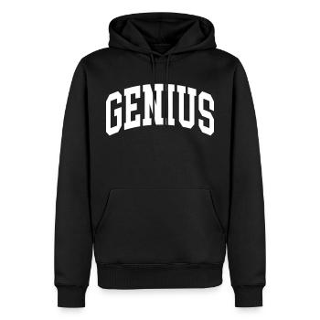 Génie - Sweat à capuche Premium bio Homme - noir - Devant - Nico (187cm)