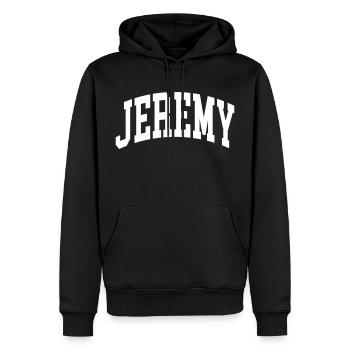 Jeremy - Sweat à capuche Premium bio Homme - noir - Devant - Nico (187cm)