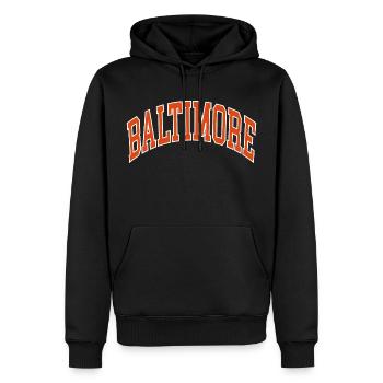 Baltimore - Sweat à capuche Premium bio Homme - noir - Devant - Nico (187cm)