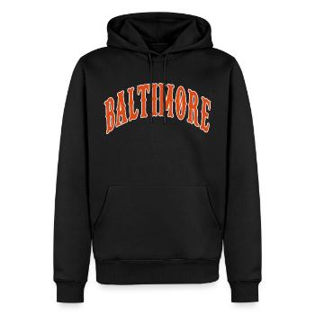Baltimore - Sweat à capuche Premium bio Homme - noir - Devant - Nico (187cm)