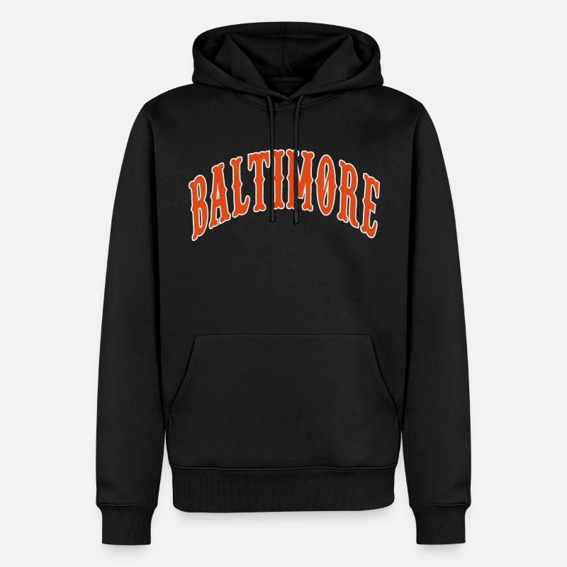 Baltimore - Männer Premium Bio Hoodie - Schwarz