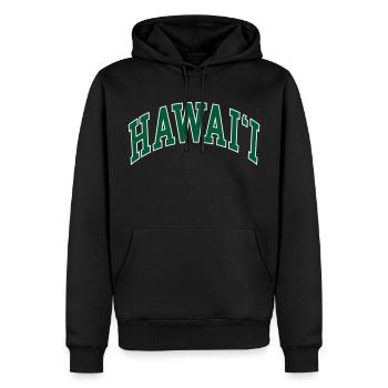 Hawaii - Männer Premium Bio Hoodie - Schwarz - Vorne - Nico (187cm)
