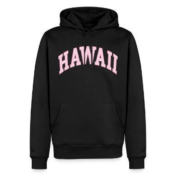Hawaii - Männer Premium Bio Hoodie - Schwarz - Vorne - Nico (187cm)