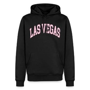 Las Vegas - Männer Premium Bio Hoodie - Schwarz - Vorne - Nico (187cm)