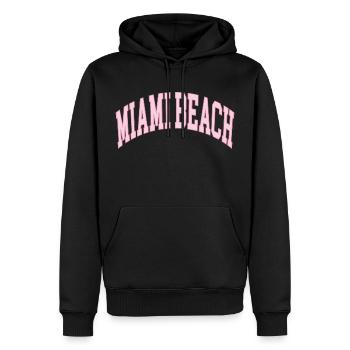 Miami Beach - Männer Premium Bio Hoodie - Schwarz - Vorne - Nico (187cm)