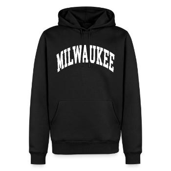 Milwaukee - Sweat à capuche Premium bio Homme - noir - Devant - Nico (187cm)