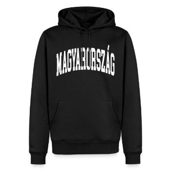Hongrie - Sweat à capuche Premium bio Homme - noir - Devant - Nico (187cm)