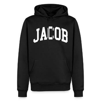 Jacob - Sweat à capuche Premium bio Homme - noir - Devant - Nico (187cm)