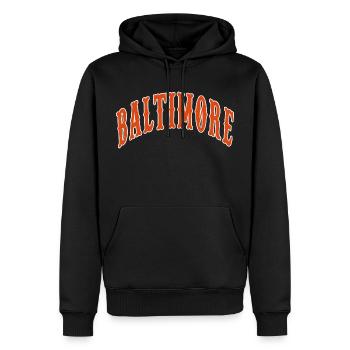 Baltimore - Sweat à capuche Premium bio Homme - noir - Devant - Nico (187cm)