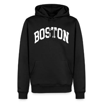 Boston - Sweat à capuche Premium bio Homme - noir - Devant - Nico (187cm)