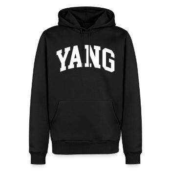 Yang - Männer Premium Bio Hoodie - Schwarz - Vorne - Nico (187cm)