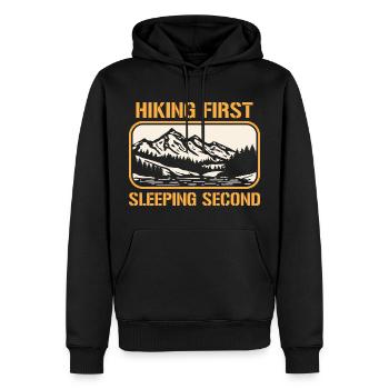Hiking First Sleeping Second, Hiking Coach Instruc - Men’s Premium Organic Hoodie - black - Front - Nico (187cm)
