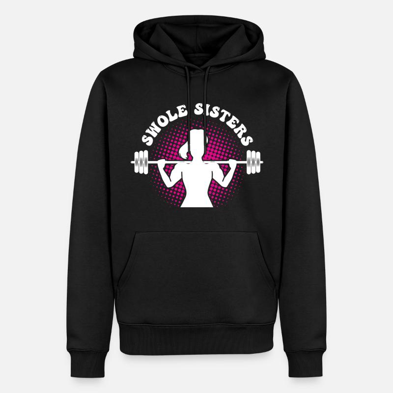 Swole Sisters Funny Couples Workout Swole Sisters - Sweat à capuche Premium bio Homme - noir