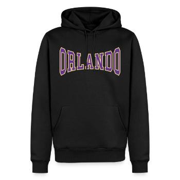 Orlando - Männer Premium Bio Hoodie - Schwarz - Vorne - Nico (187cm)