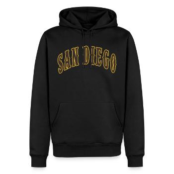 San Diego - Sweat à capuche Premium bio Homme - noir - Devant - Nico (187cm)