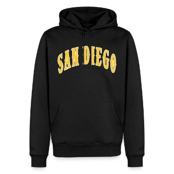 San Diego - Sweat à capuche Premium bio Homme - noir - Devant - Nico (187cm)