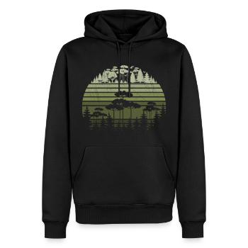 Trees Wildlife Nature Mountains Adventure Forest - Sweat à capuche Premium bio Homme - noir - Devant - Nico (187cm)