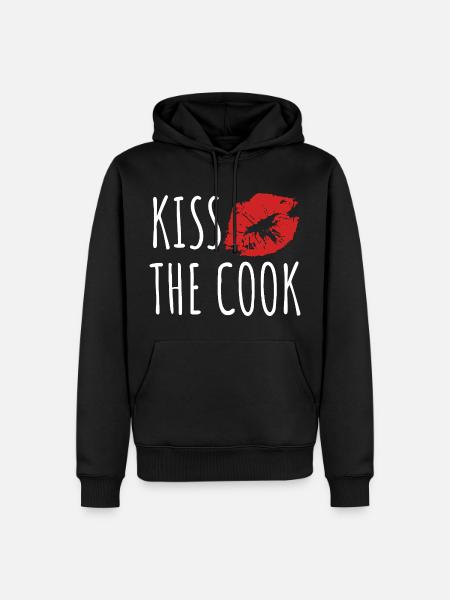 Kiss the cook - kochen - Spruch - Men’s Premium Organic Hoodie - black