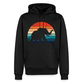 Elefant - Großwild, Stoßzahn, Elfenbein - Männer Premium Bio Hoodie - Schwarz - Vorne - Nico (187cm)