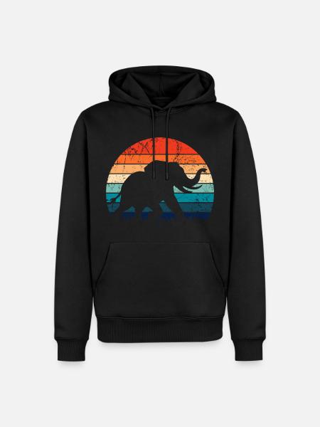 Elefant - Großwild, Stoßzahn, Elfenbein - Männer Premium Bio Hoodie - Schwarz