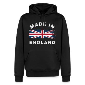 Made in England - England Flag - Men’s Premium Organic Hoodie - black - Front - Nico (187cm)