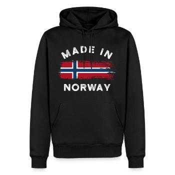 Made in Norway - Norway Flag - Men’s Premium Organic Hoodie - black - Front - Nico (187cm)
