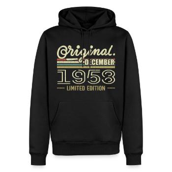 Dezember 1958 Geburtstag Dezember 1958 Dezember - Männer Premium Bio Hoodie - Schwarz - Vorne - Nico (187cm)