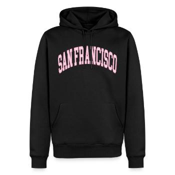 San Francisco - Männer Premium Bio Hoodie - Schwarz - Vorne - Nico (187cm)