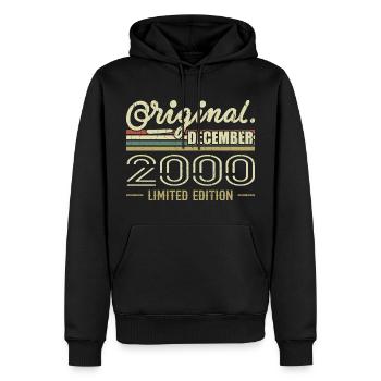 December 2000 Anniversary December 2000 December - Men’s Premium Organic Hoodie - black - Front - Nico (187cm)