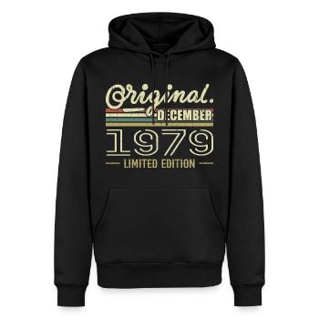 Dezember 1979 Geburtstag Dezember 1979 Dezember - Männer Premium Bio Hoodie - Schwarz - Vorne - Nico (187cm)