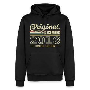 Décembre 2018 anniversaire Décembre 2018 Décembre - Sweat à capuche Premium bio Homme - noir - Devant - Nico (187cm)