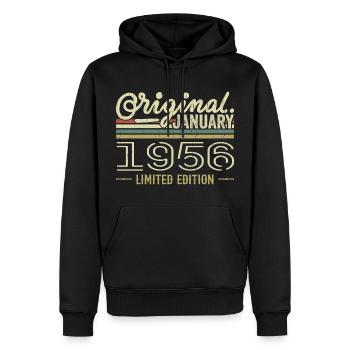 Januar 1956 Geburtstag Januar 1956 Geschenk 1956 - Männer Premium Bio Hoodie - Schwarz - Vorne - Nico (187cm)