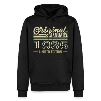 January 1985 Birthday January 1985 Gift 1985 - Men’s Premium Organic Hoodie - black - Front - Nico (187cm)