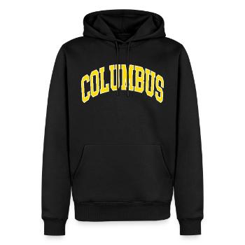 Columbus - Sweat à capuche Premium bio Homme - noir - Devant - Nico (187cm)