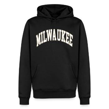 Milwaukee - Sweat à capuche Premium bio Homme - noir - Devant - Nico (187cm)