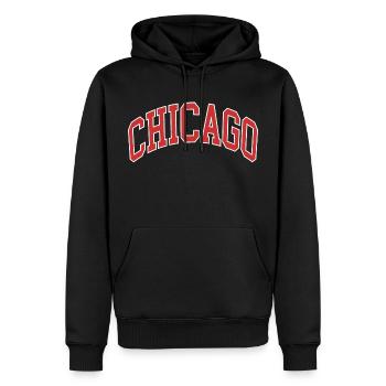 Chicago - Sweat à capuche Premium bio Homme - noir - Devant - Nico (187cm)
