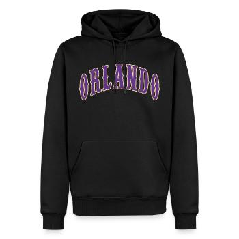 Orlando - Männer Premium Bio Hoodie - Schwarz - Vorne - Nico (187cm)