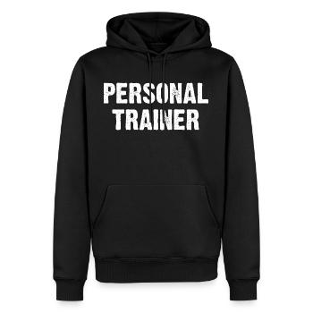 Personal Trainer - Men’s Premium Organic Hoodie - black - Front - Nico (187cm)