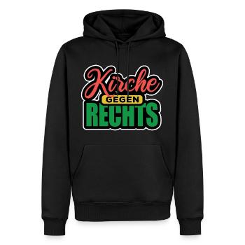 Kirche Gegen Rechts - Gegen Rechts, gegen Hetze - Männer Premium Bio Hoodie - Schwarz - Vorne - Nico (187cm)