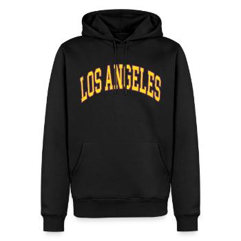 Los Angeles - Männer Premium Bio Hoodie - Schwarz - Vorne - Nico (187cm)