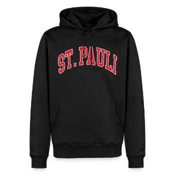 St. Pauli - Männer Premium Bio Hoodie - Schwarz - Vorne - Nico (187cm)