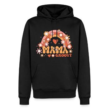 Retro Groovy Mama Family Birthday 60s 70s Hippie - Sweat à capuche Premium bio Homme - noir - Devant - Nico (187cm)