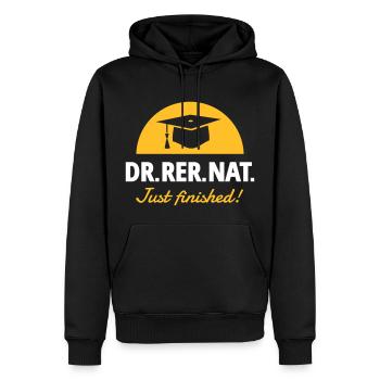 Doktor - Männer Premium Bio Hoodie - Schwarz - Vorne - Nico (187cm)