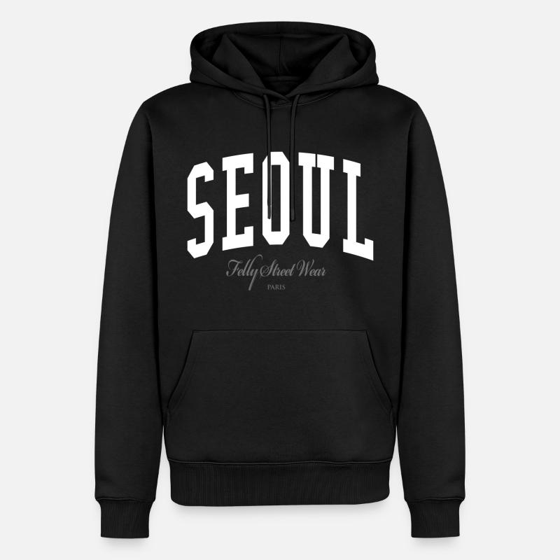 SEOUL - Sweat à capuche Premium bio Homme - noir