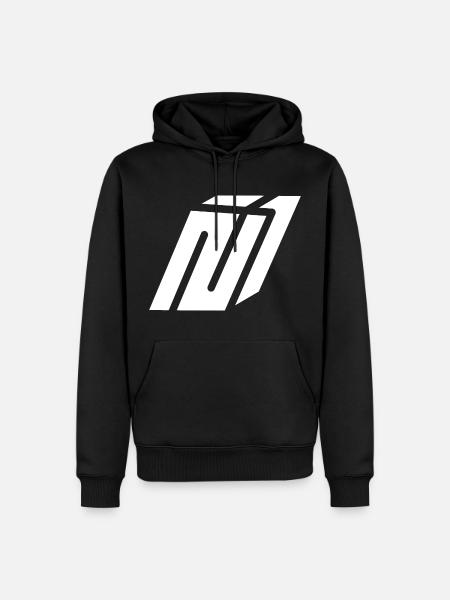 Abstract N Buchstabe - Männer Premium Bio Hoodie - Schwarz