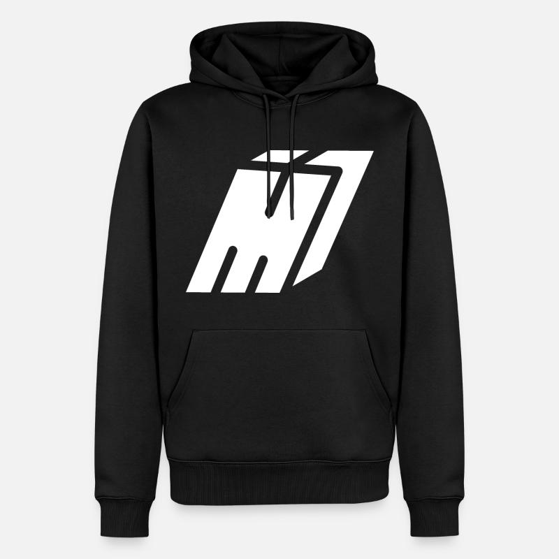 Lettre M abstraite - Sweat à capuche Premium bio Homme - noir