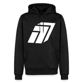 Abstract Nummer 7 - Männer Premium Bio Hoodie - Schwarz - Vorne - Nico (187cm)