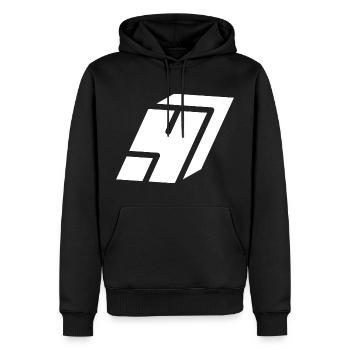 Abstract Nummer4 - Männer Premium Bio Hoodie - Schwarz - Vorne - Nico (187cm)