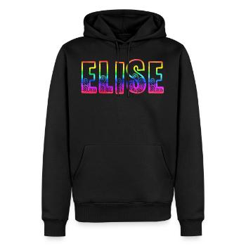 elise rs regenbogen - Männer Premium Bio Hoodie - Schwarz - Vorne - Nico (187cm)