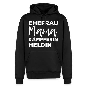 Ehefrau Mama Kämpferin Heldin - Männer Premium Bio Hoodie - Schwarz - Vorne - Nico (187cm)